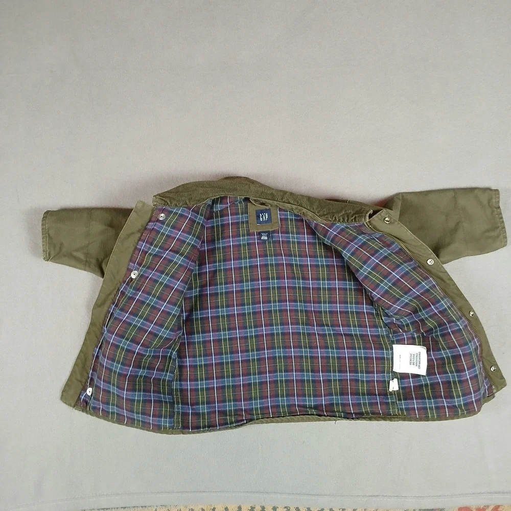 Baby Gap Boys Toddler‎ Size 2 Green Army Fall Coat Jacket Flannel 100% Cotton